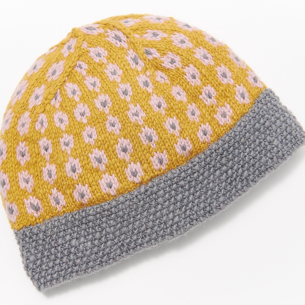 French Knot Lorelai Handknit Floral Embroidered Hat - Picture 2 of 2